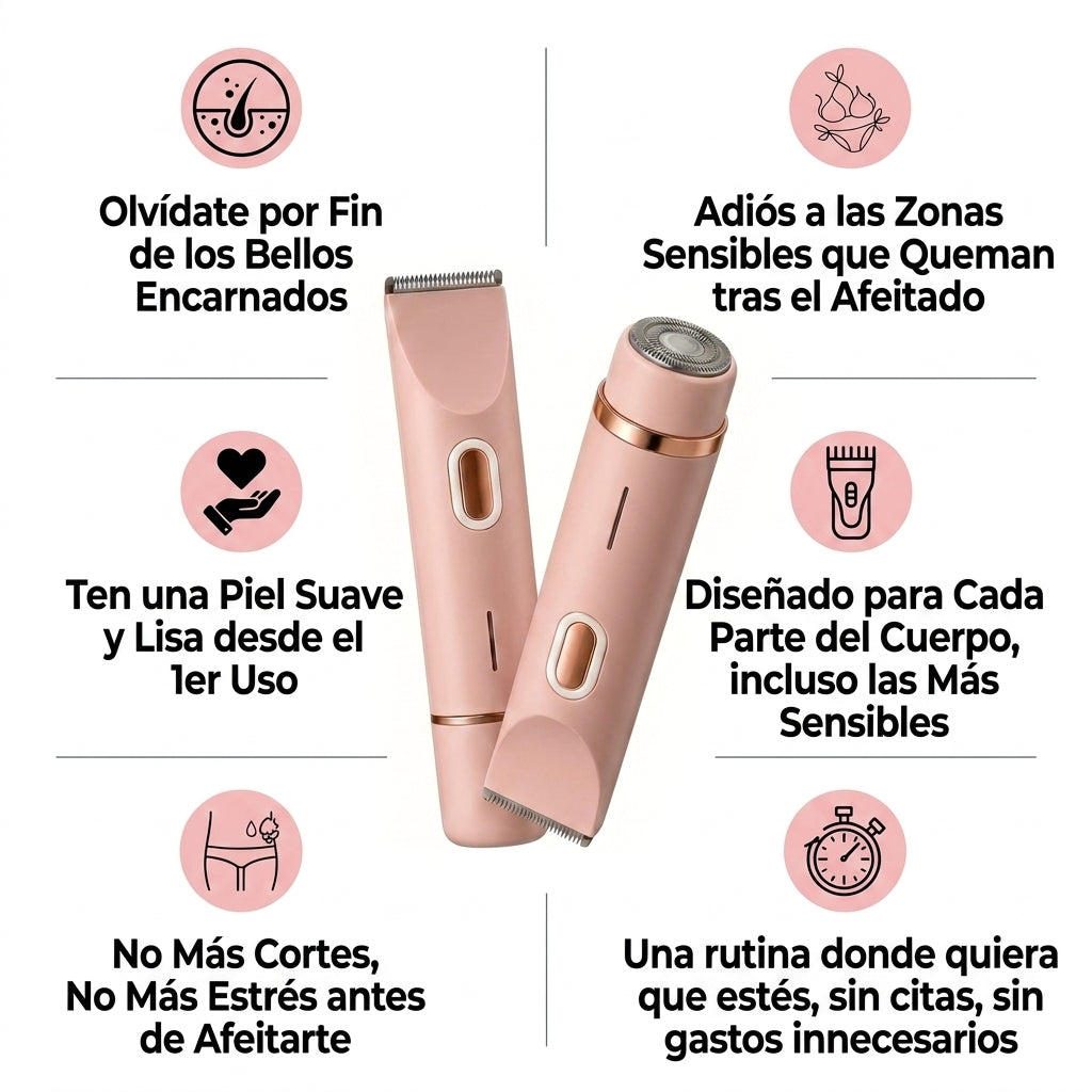 Liscéa — Afeitadora 2 en 1 para Bikini y Cuerpo